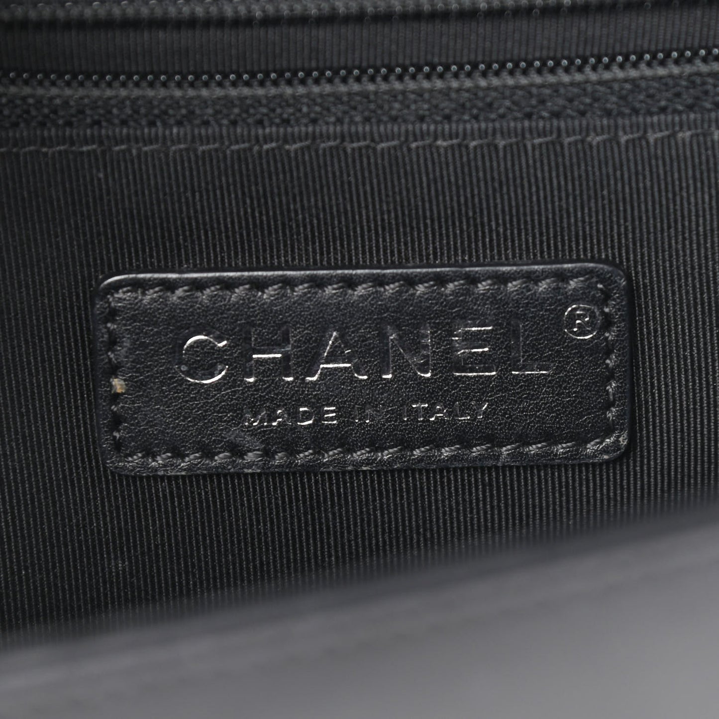Calfskin Chevron Quilted Medium Boy Flap Black