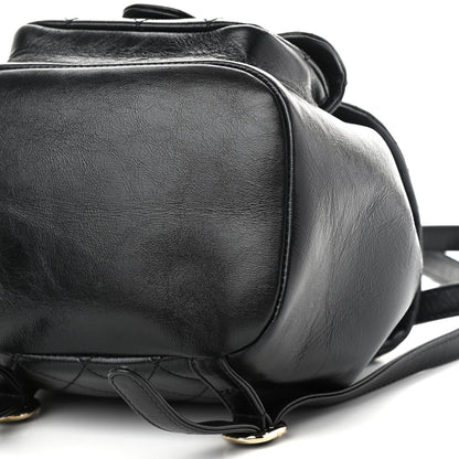 Chanel Glazed Aged Calfskin Quilted Small Duma Drawstring Backpack Black 10 of 10