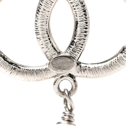 Chanel Crystal Pearl CC Drop Earrings Silver 4 of 4