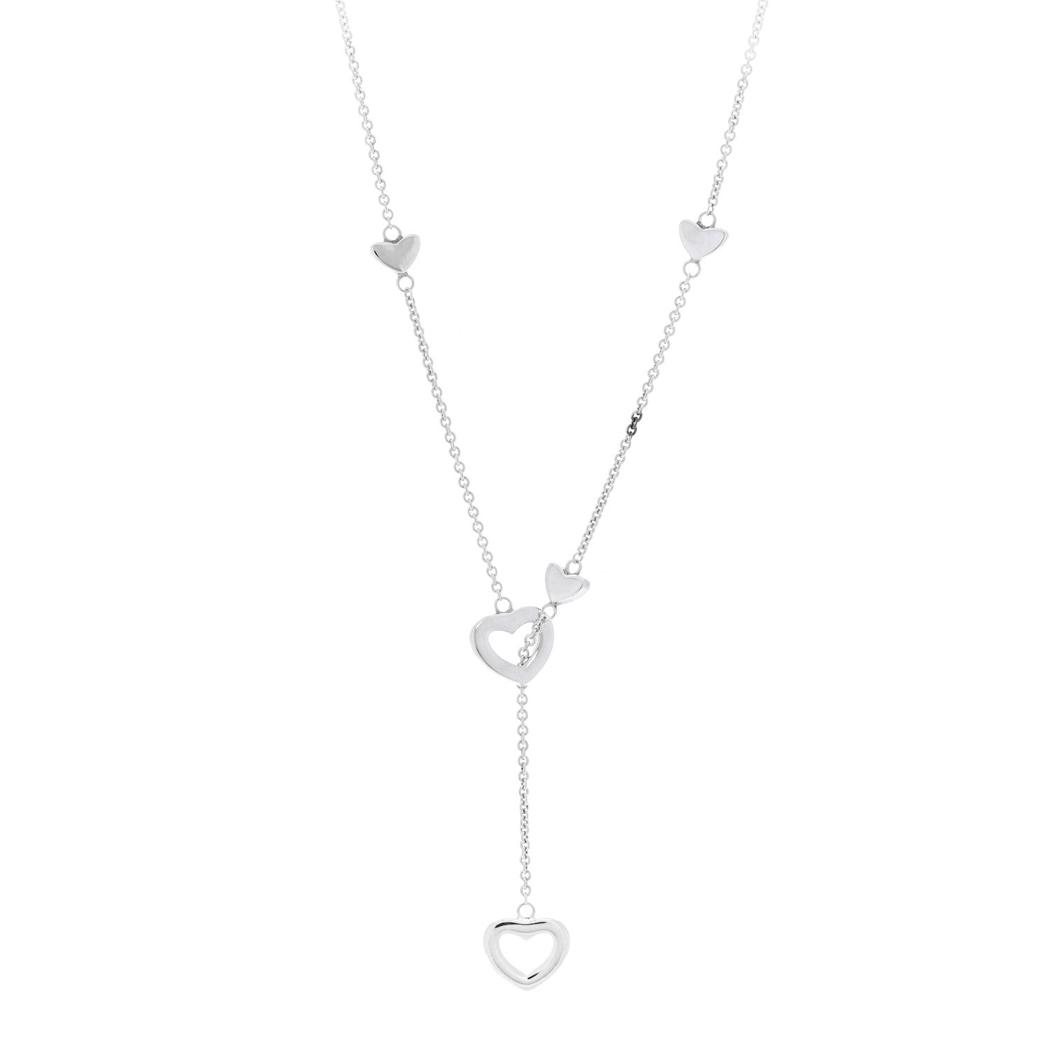 Tiffany Sterling Silver Heart Lariat Necklace 1 of 4