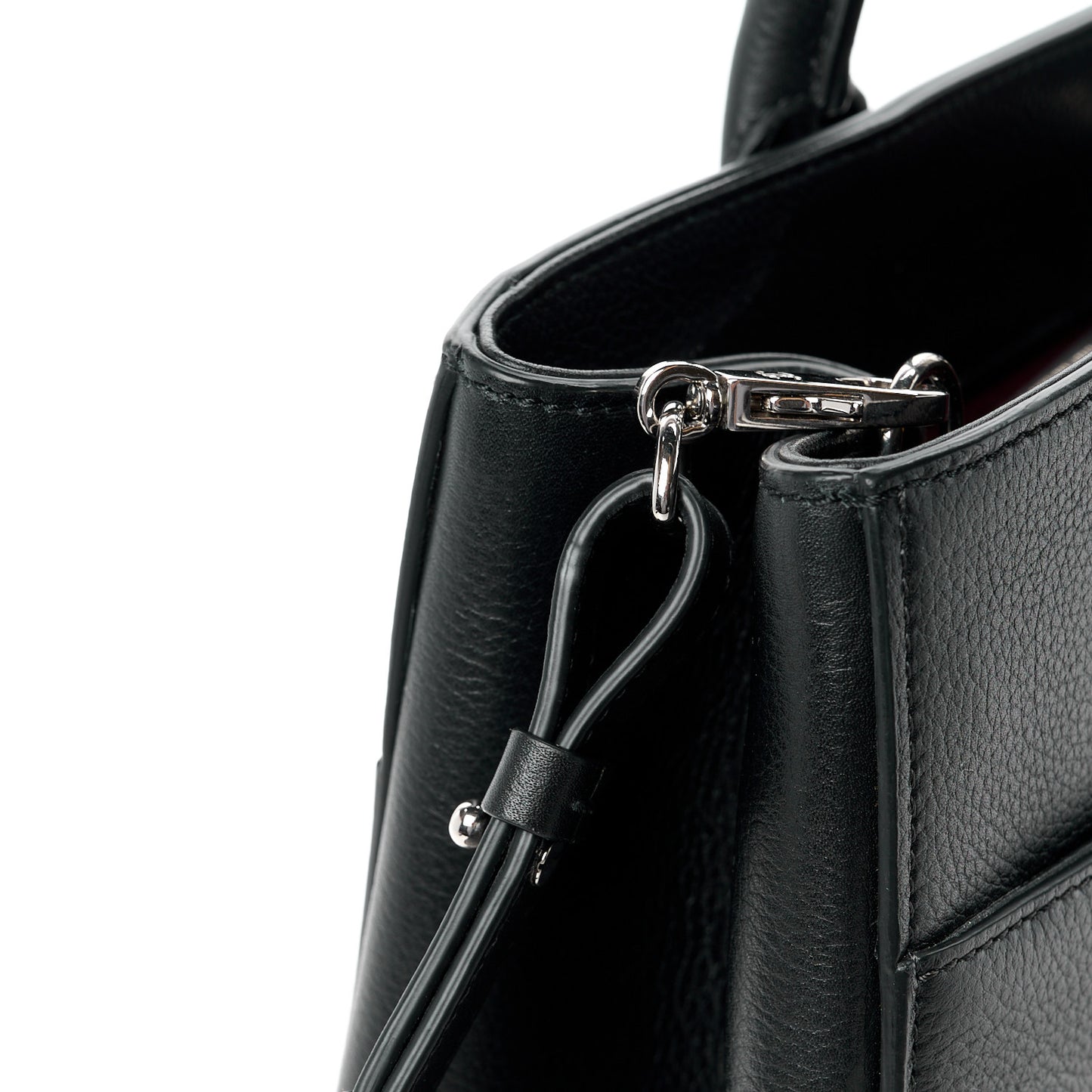 Grained Calfskin Medium Neo Executive Shopper Tote Black