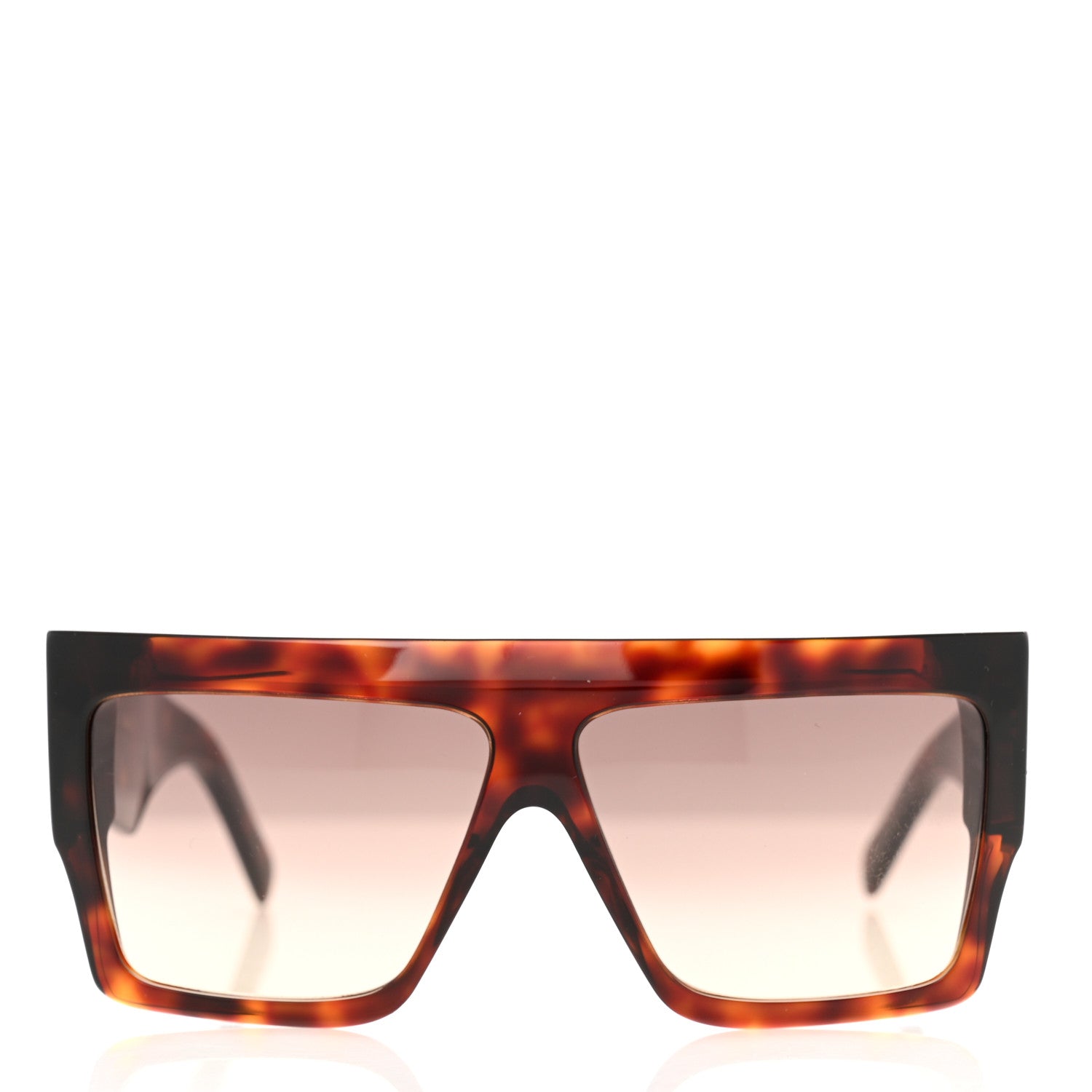 Celine Acetate Flat Top Rectangular Sunglasses CL400921 Dark Havana 2 of 7