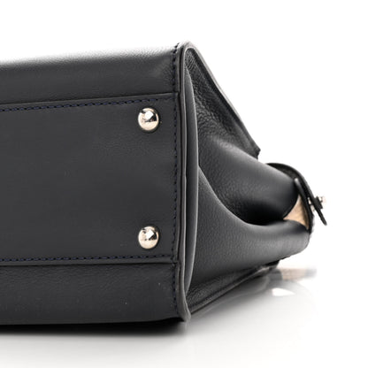 Fendi Vitello Seta Snakeskin Shiny Nappa Monster Eyes Medium Peekaboo Iconic Satchel Blue Notte Roccia 11 of 11