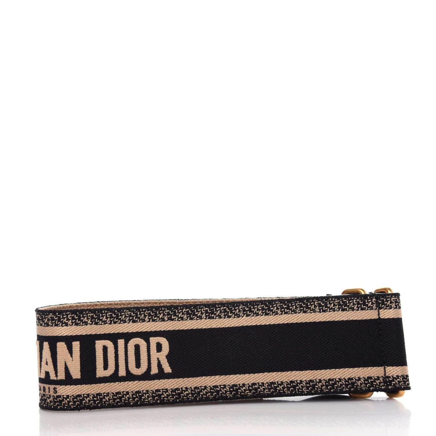 Christian Dior Canvas Embroidered Large Book Belt 80 32 Black Beige 2 of 4