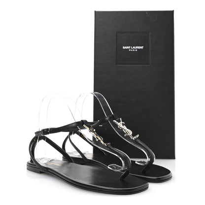 Saint Laurent Calfskin Nu Pieds 05 Sandals 37 Black 9 of 9