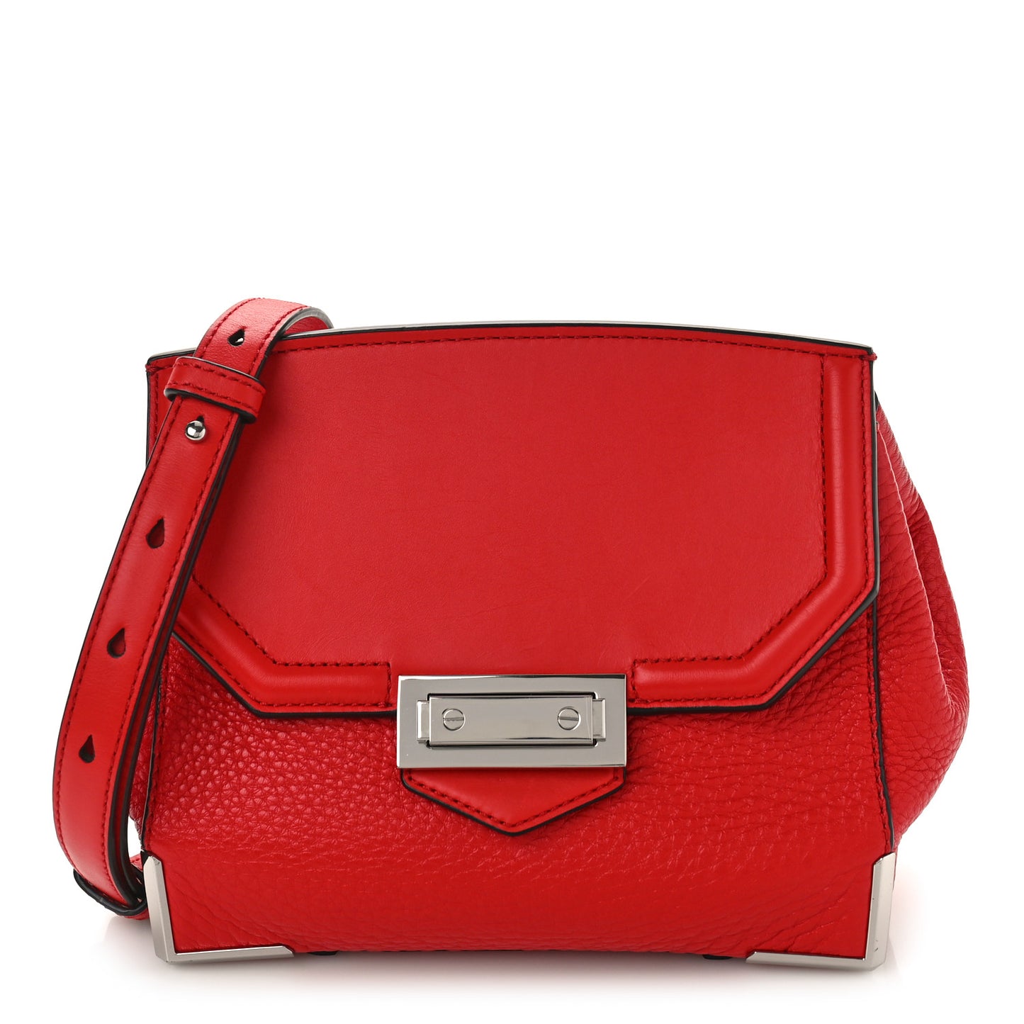 Calfskin Small Marion Soft Tote Red Silver Hardware