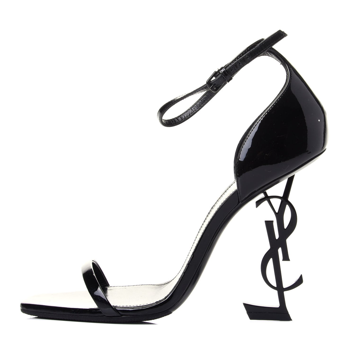 Patent Calfskin Opyum 110 Sandals 40 Black