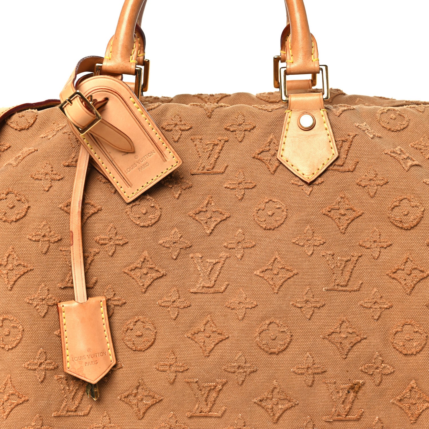 Louis Vuitton Denim Monogram Stone Speedy Bandouliere 35 Caramel 7 of 10