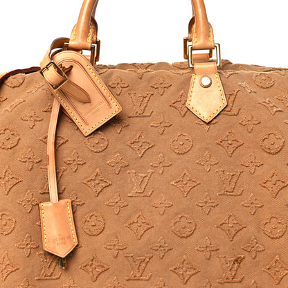 Louis Vuitton Denim Monogram Stone Speedy Bandouliere 35 Caramel 7 of 10