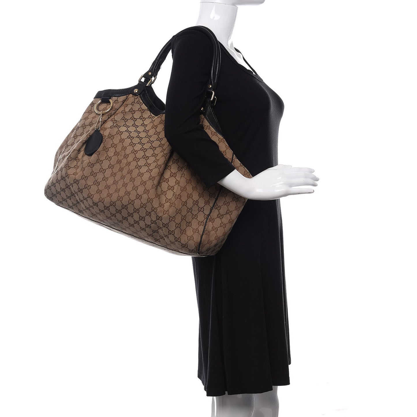 Monogram Large Sukey Tote Beige Ebony Black