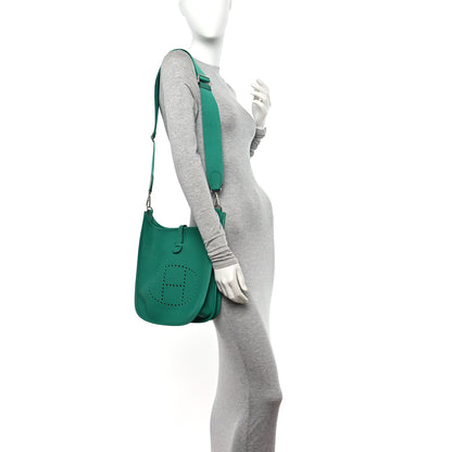 Hermes Taurillon Clemence Evelyne III PM Vert Jade 2 of 11