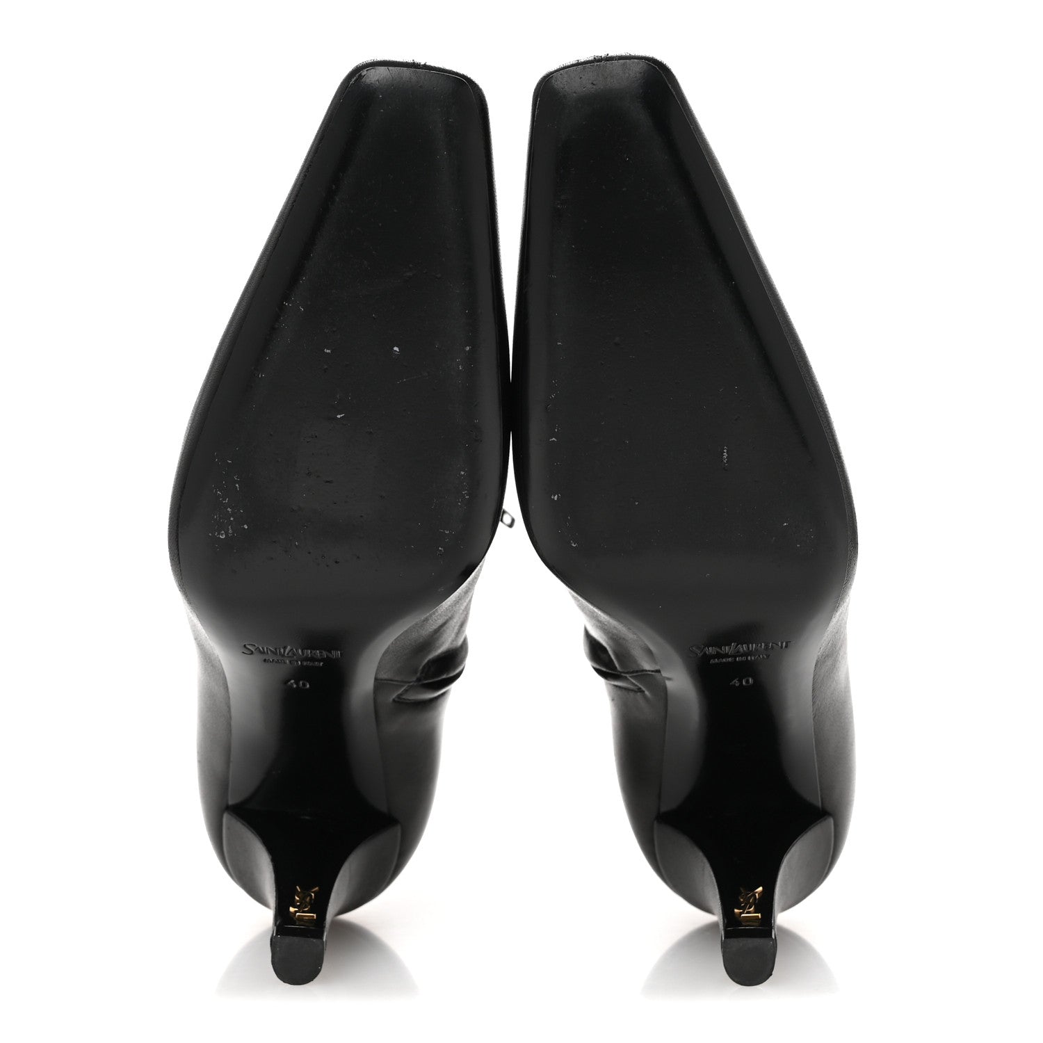 Saint Laurent Nappa Jill 75 Ankle Booties 40 Black 6 of 9