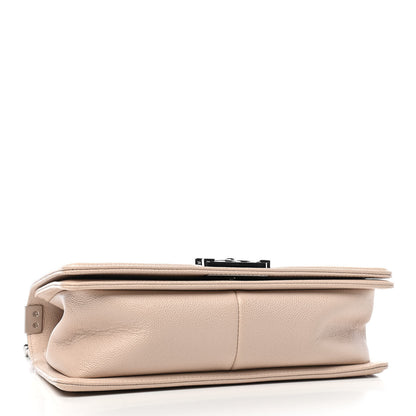 Chanel Caviar Chevron Quilted Medium Boy Flap Light Beige 3 of 8
