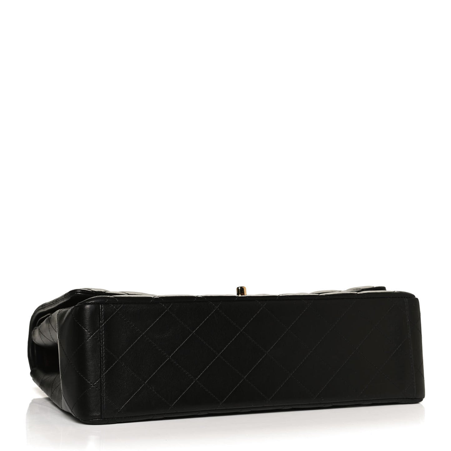Lambskin Quilted Maxi Double Flap Black
