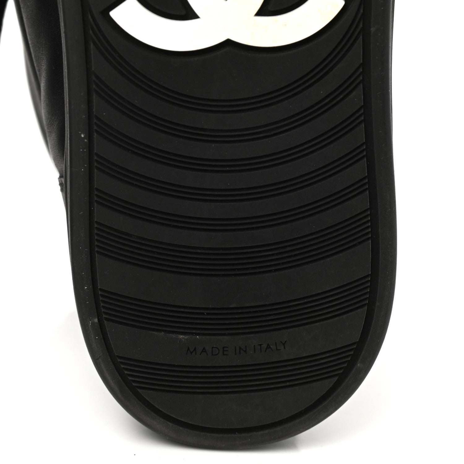 Chanel Calfskin Pearl High Top CC Sneakers 39.5 Black 6 of 8