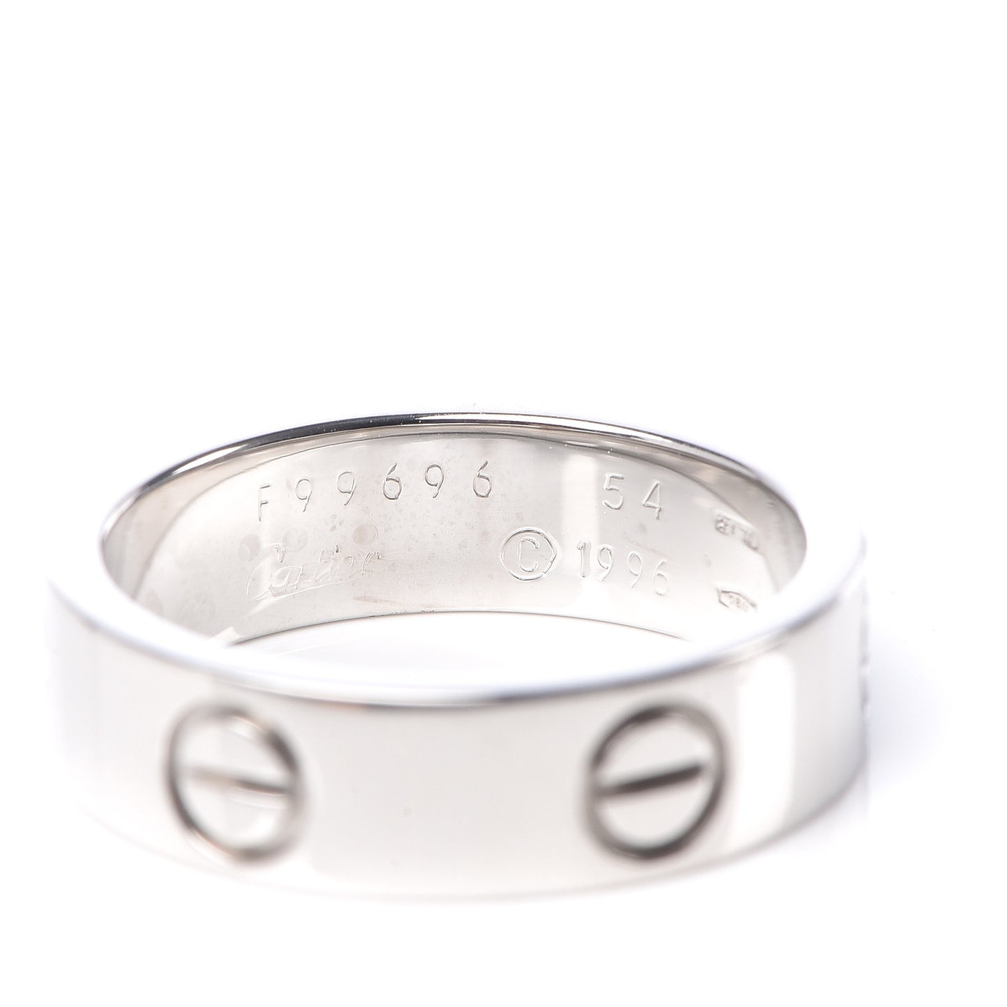 18K White Gold 5.5mm LOVE Ring 54 6.75