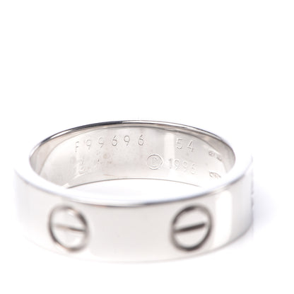 Cartier 18K White Gold 5.5mm LOVE Ring 54 6.75 4 of 4