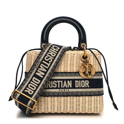 Christian Dior Wicker Oblique Medium Lady Dior Bag Blue 1 of 10