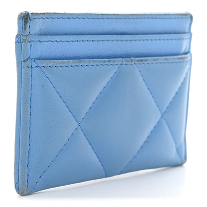 Chanel Lambskin Quilted Chanel 19 Card Holder Light Blue 3 of 10