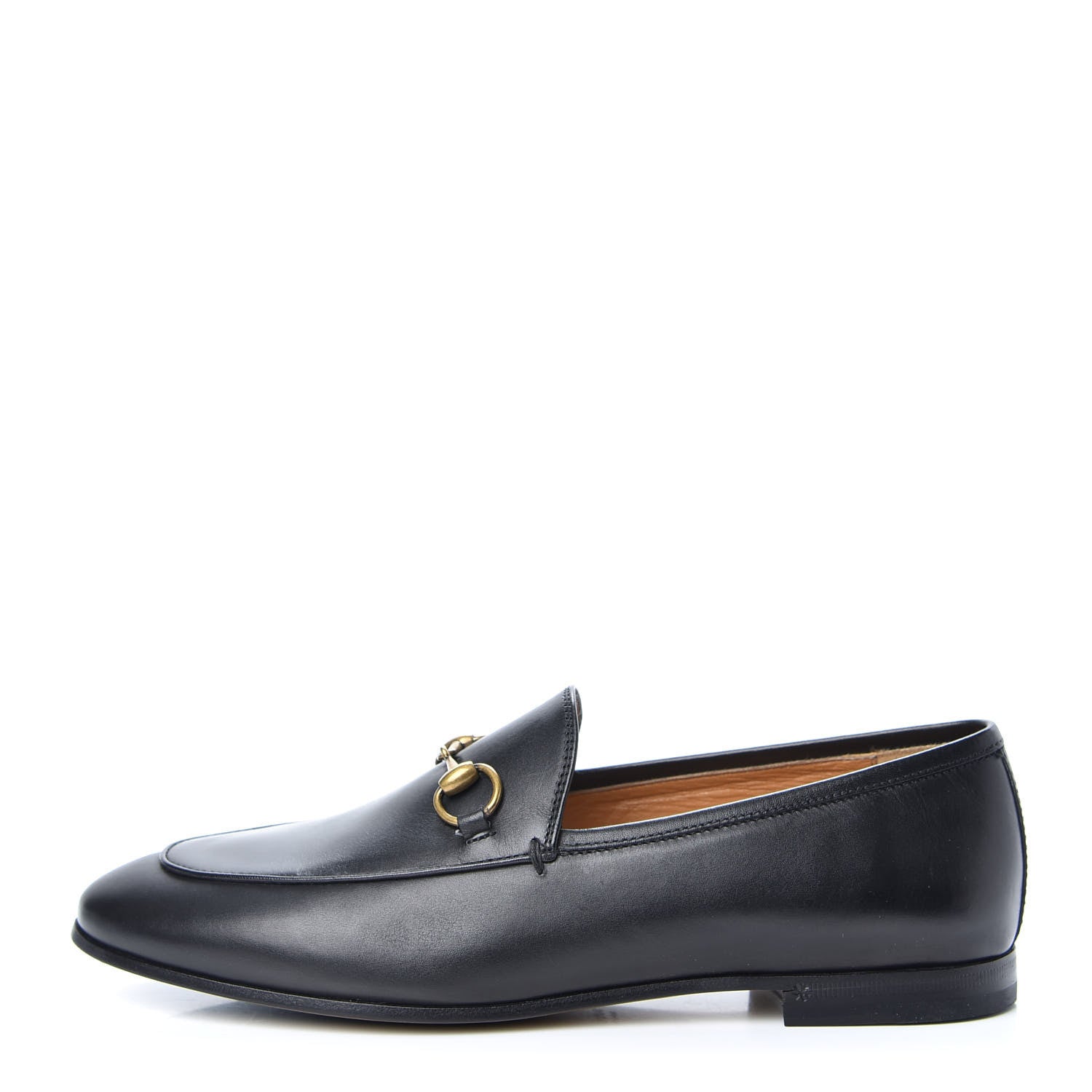 Gucci Calfskin Womens Jordaan Loafers 37.5 Black 1 of 11