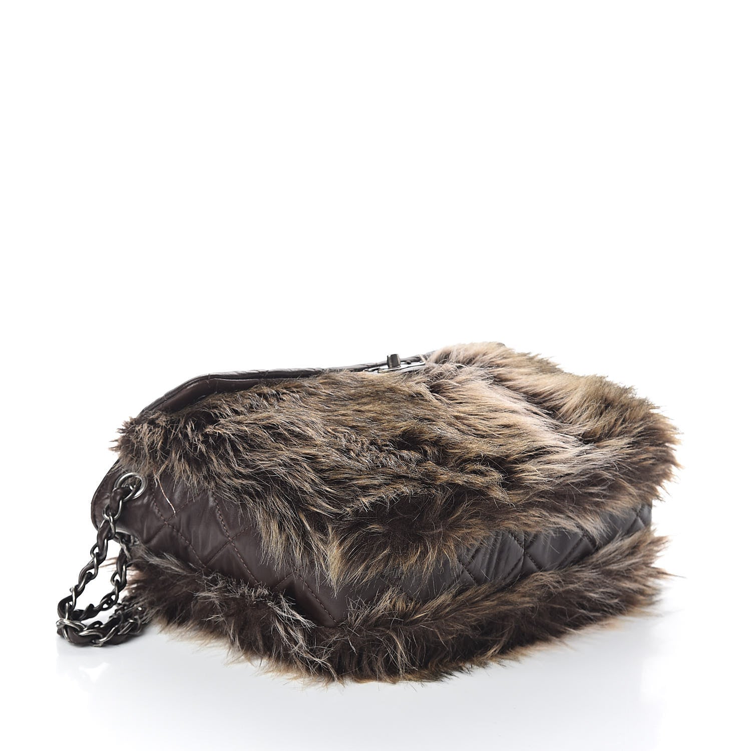 Chanel Lambskin Quilted Fantasy Fur Flap Brown 4 of 9