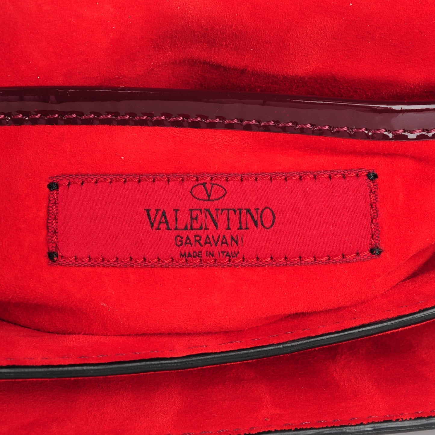 Patent Calfskin Animalia Va Va Voom Shoulder Bag Rubin
