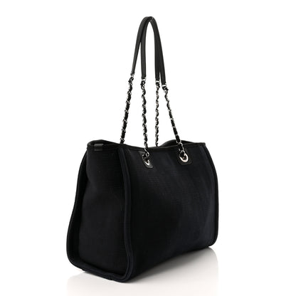 Chanel Canvas Small Deauville Tote Black 4 of 11