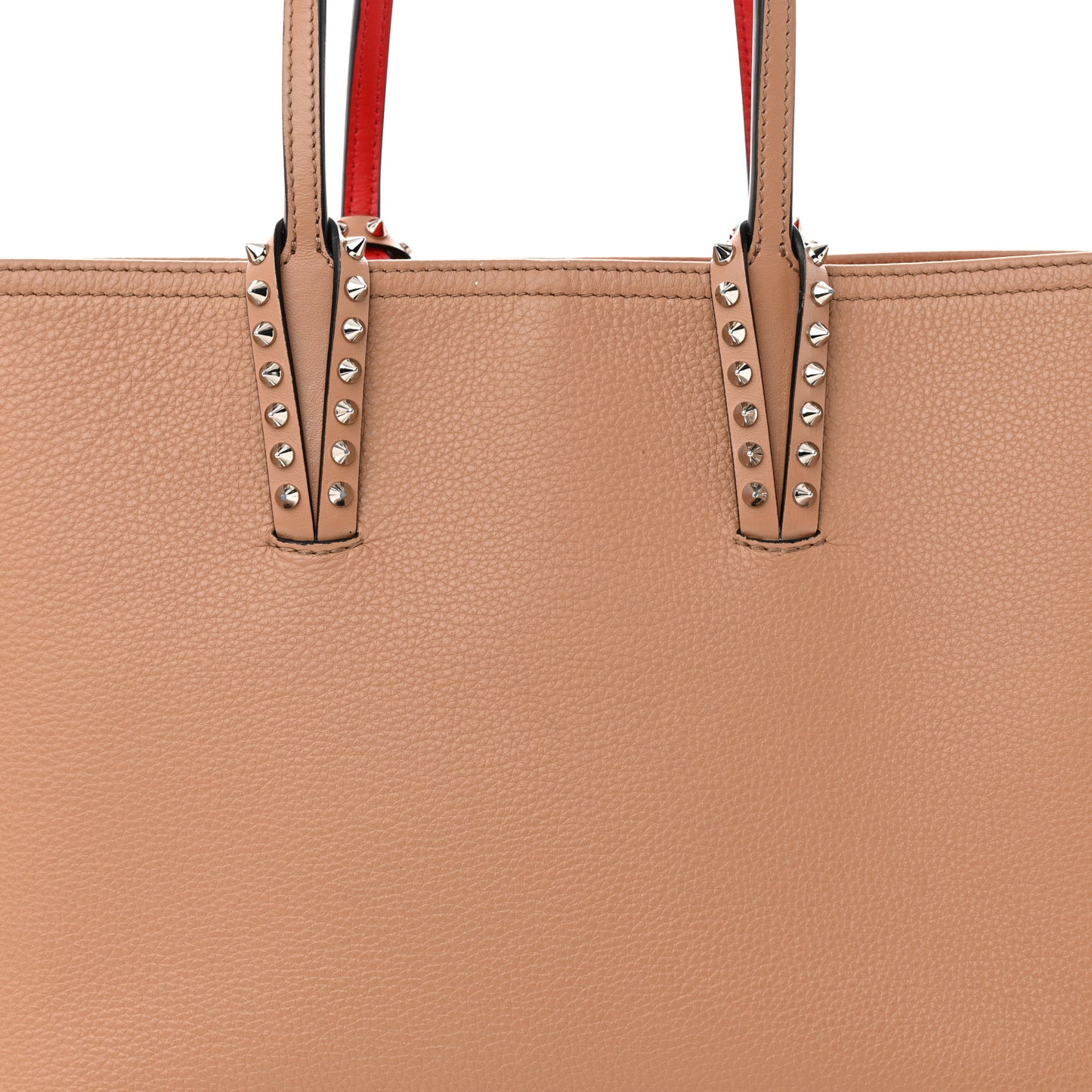 Calfskin Empire Spikes Small East West Cabata Tote Nude