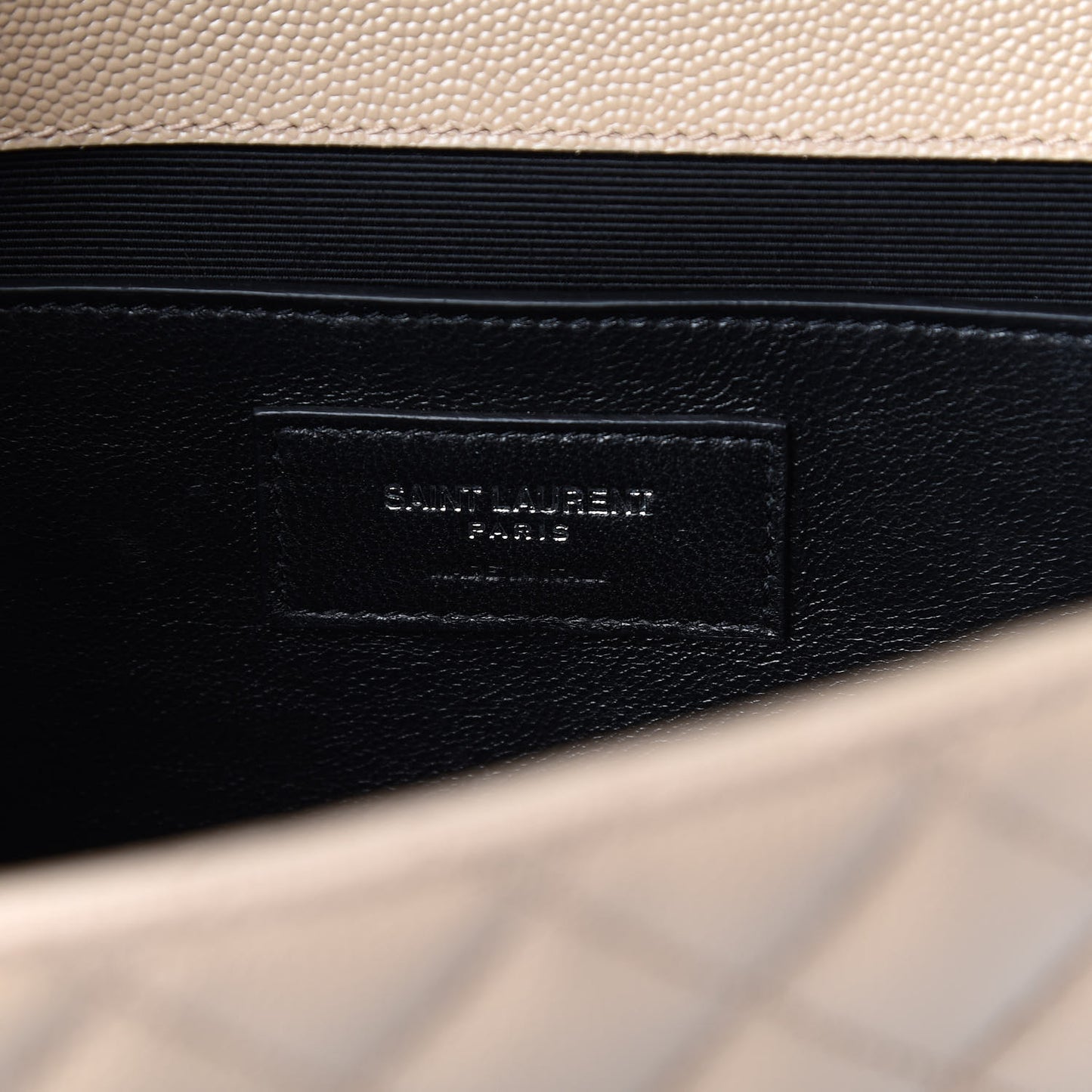 Grain De Poudre Textured Mixed Matelasse Medium Triquilt Monogram Satchel Dark Beige