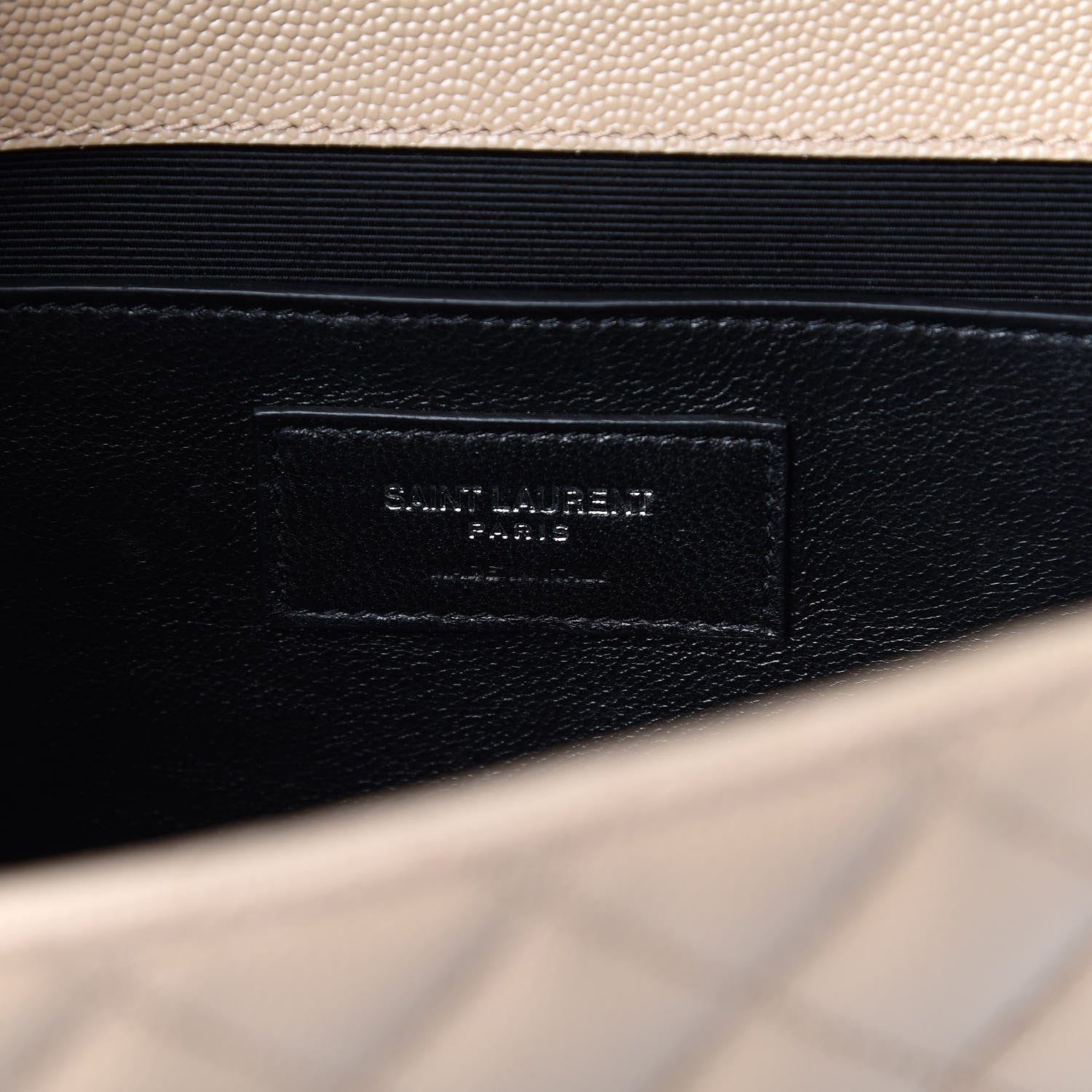 Saint Laurent Grain De Poudre Textured Mixed Matelasse Medium Triquilt Monogram Satchel Dark Beige 6 of 11
