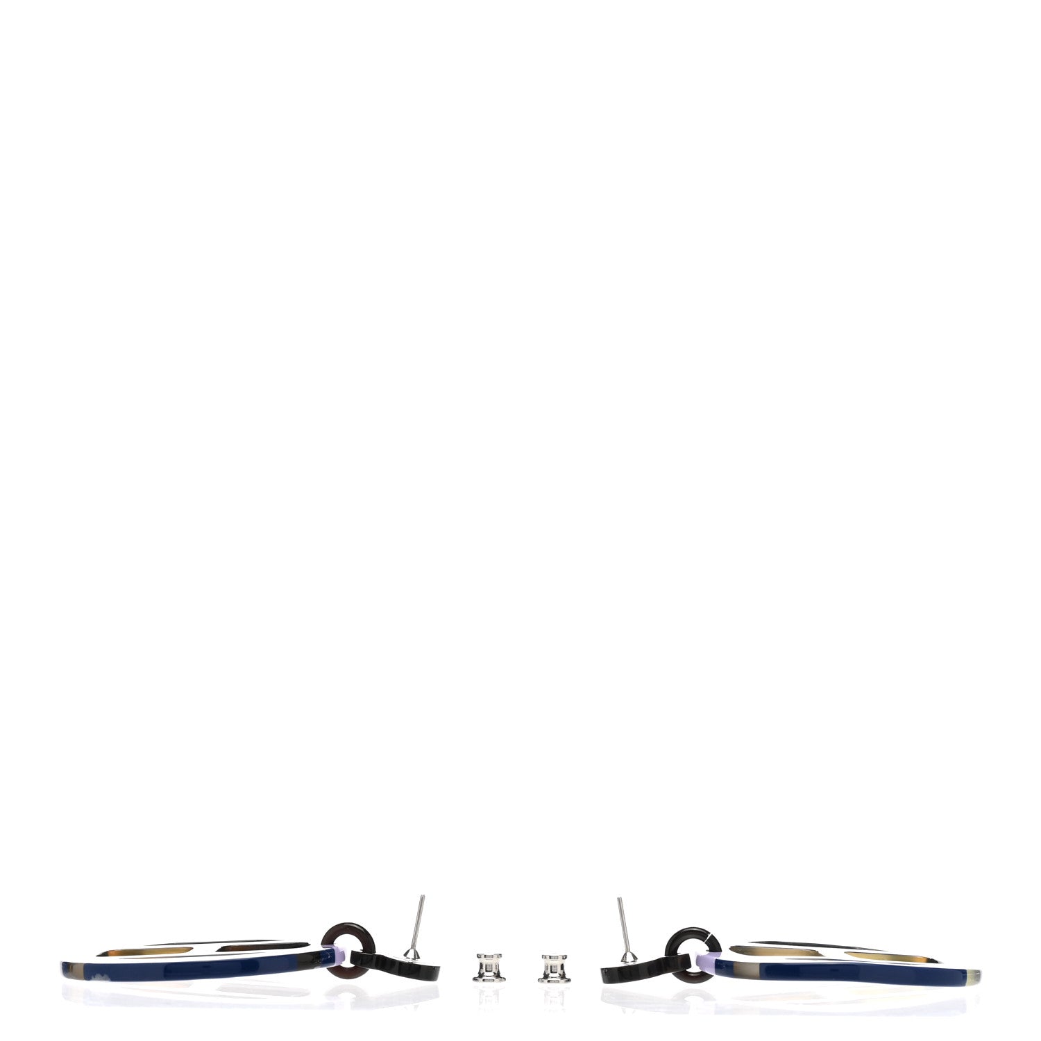 Hermes Lacquered Horn H Equipe Earrings 3 of 6