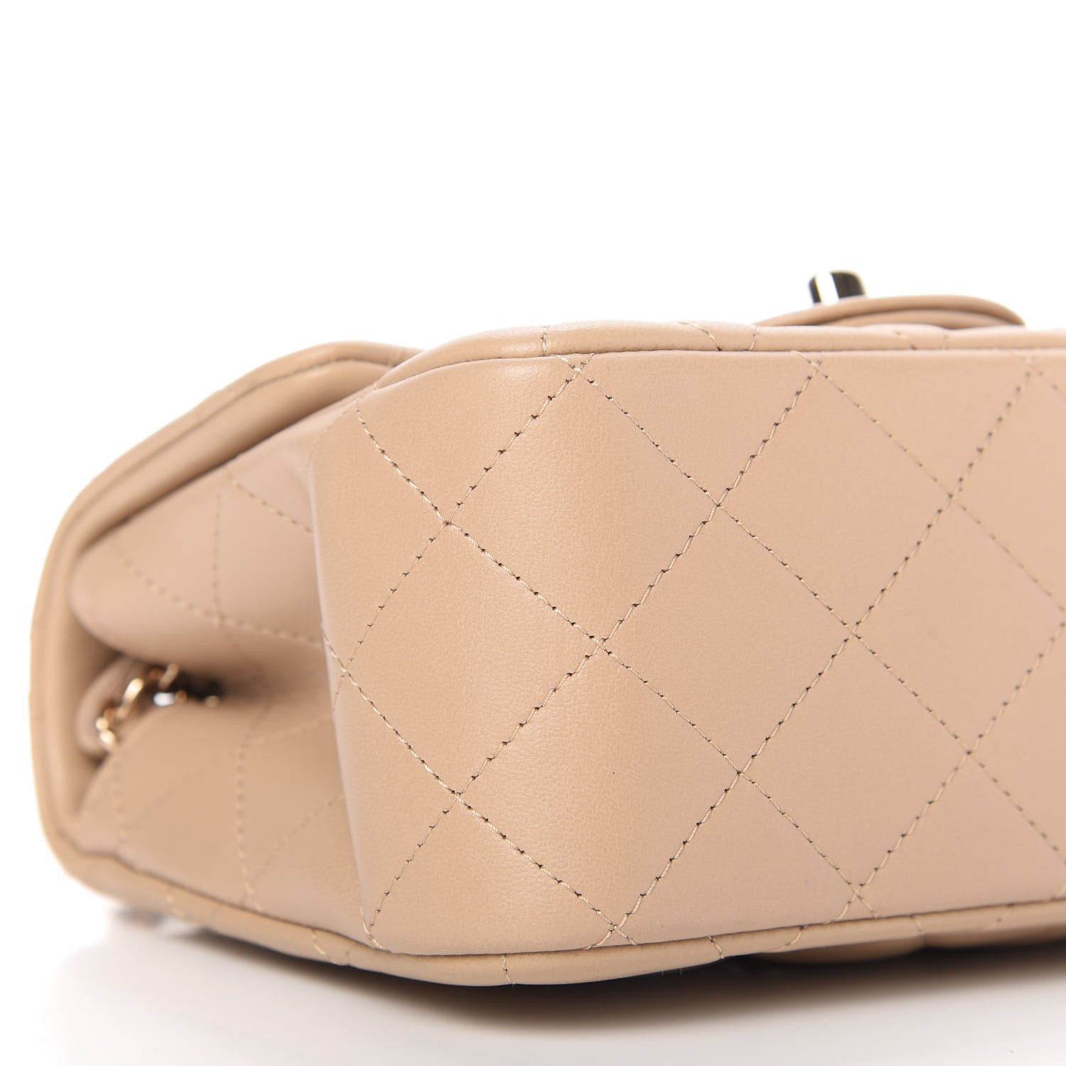 Chanel Lambskin Quilted Mini Square Flap Dark Beige 6 of 11