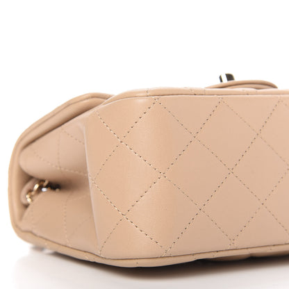 Chanel Lambskin Quilted Mini Square Flap Dark Beige 6 of 11
