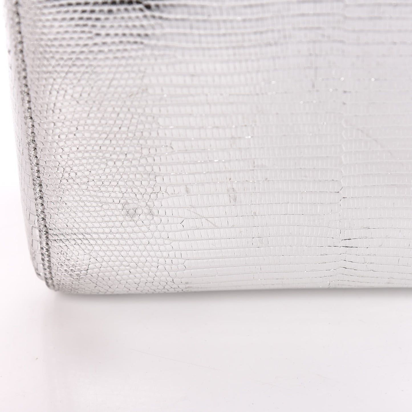 Metallic Lizard Mini Lady Dior Silver