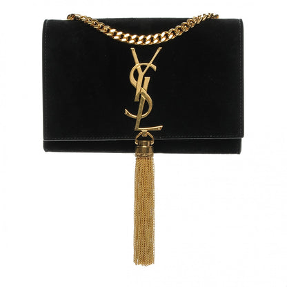 Saint Laurent Suede Small Classic Monogram Kate Tassel Satchel Black 1 of 7