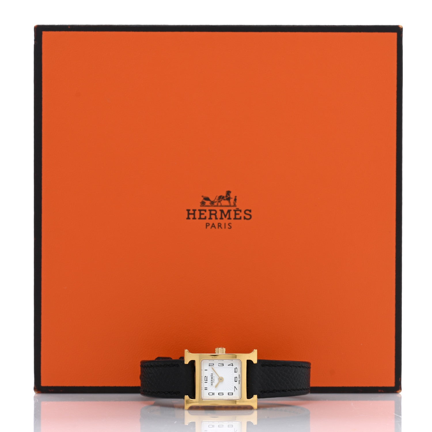 Hermes Stainless Steel Epsom 17.2mm Heure H Hour Quartz Watch Noir 5 of 5
