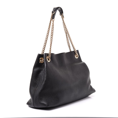 Gucci Pebbled Calfskin Medium Soho Chain Shoulder Bag Black 2 of 11