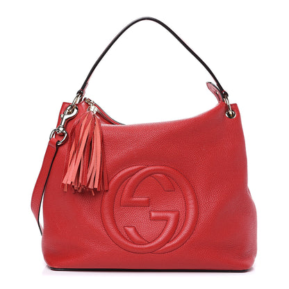 Gucci Pebbled Calfskin Large Soho Hobo Tabasco Red 1 of 13