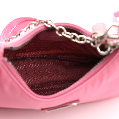 Prada Tessuto Nylon Saffiano Mini Re-Edition 2000 Shoulder Bag Begonia 5 of 9
