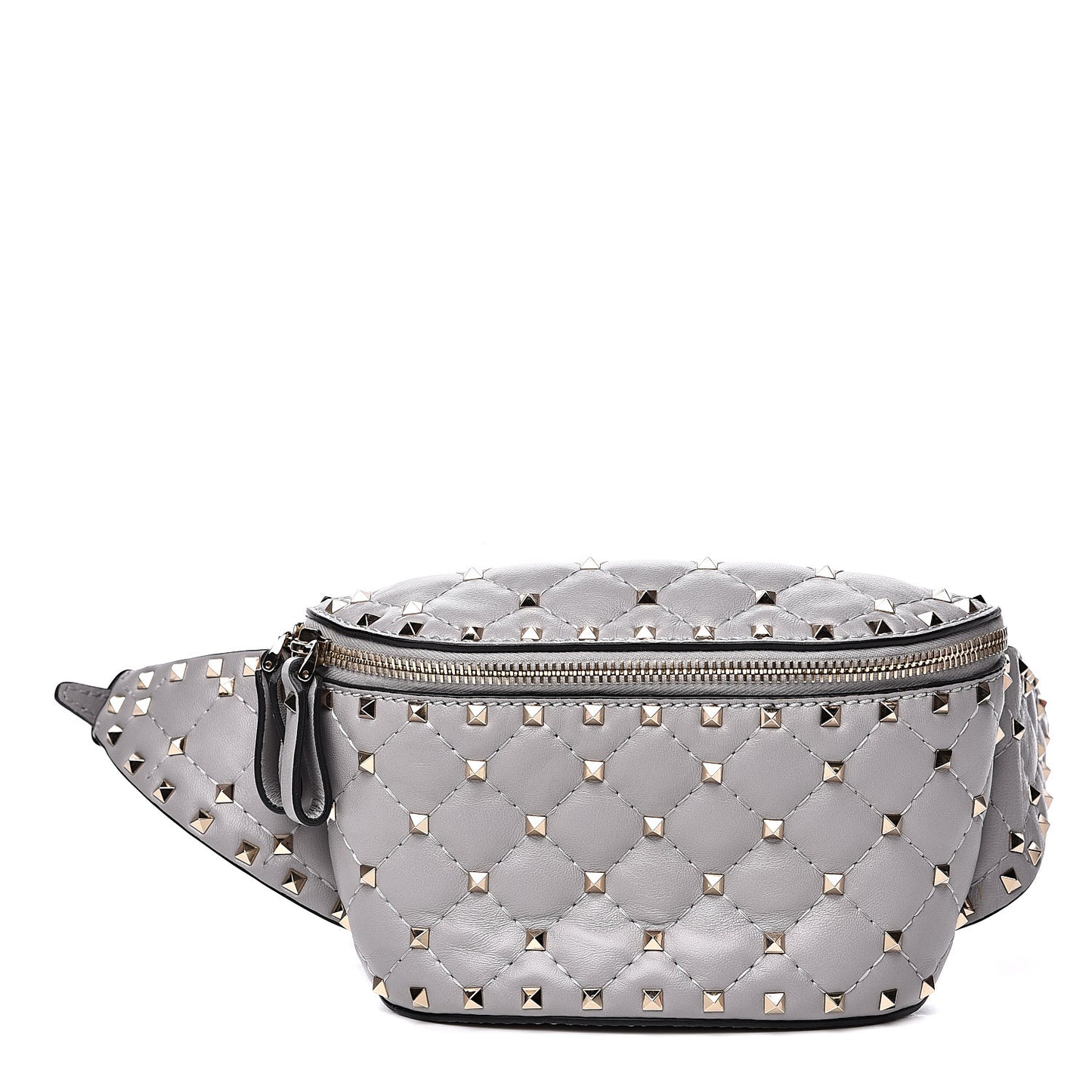 Nappa Rockstud Spike Belt Bag 95 Pastel Grey