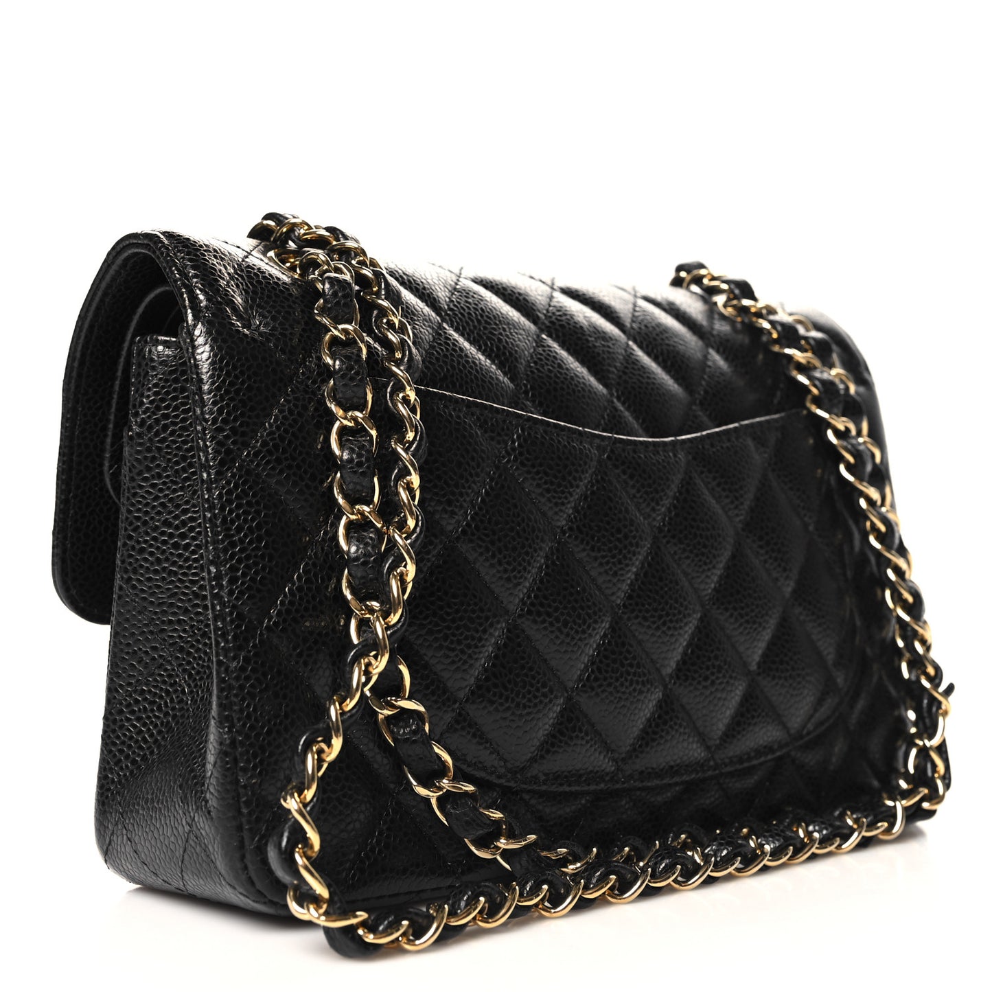 Caviar Quilted Small Double Flap Black