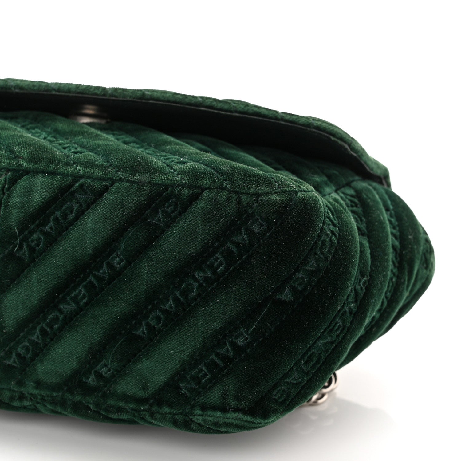 Balenciaga Velvet Logo Matelasse S BB Round Shoulder Bag Vert Emeraude 9 of 11