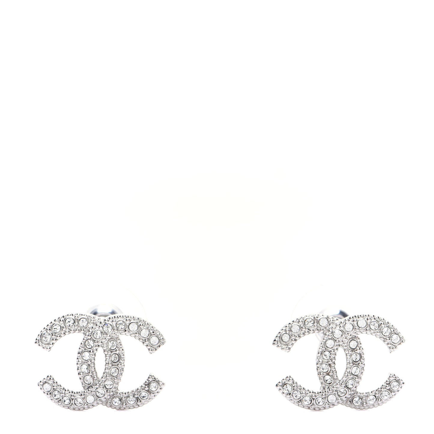 Crystal CC Earrings Silver