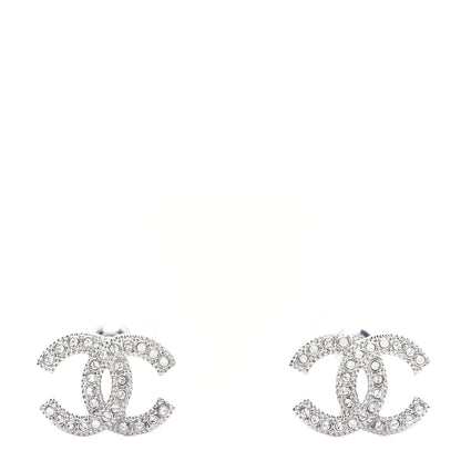 Chanel Crystal CC Earrings Silver 1 of 6