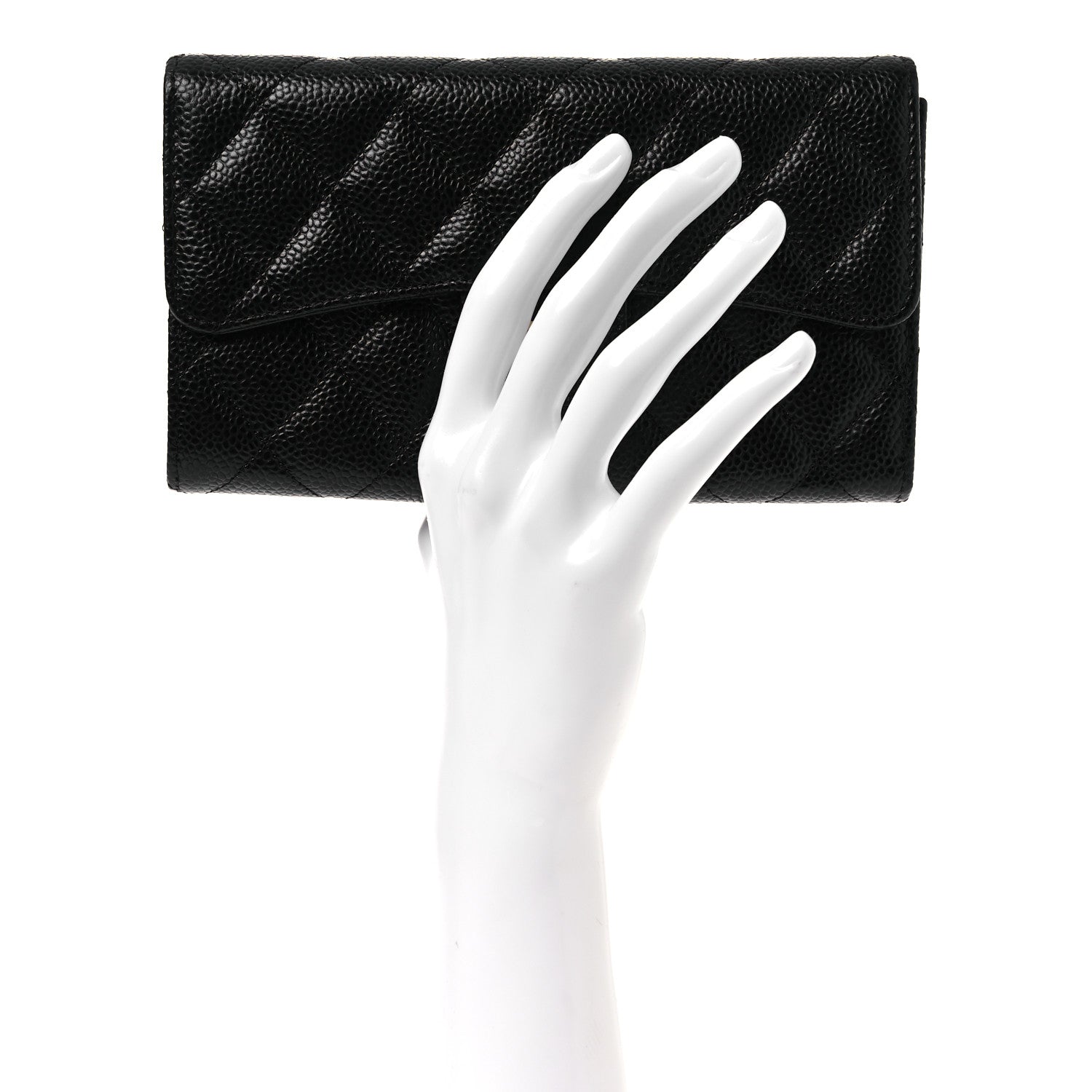 Chanel Caviar Quilted Large Flap Wallet Black 2 of 8