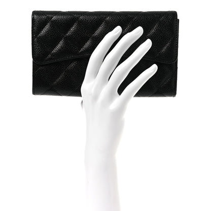 Chanel Caviar Quilted Large Flap Wallet Black 2 of 8