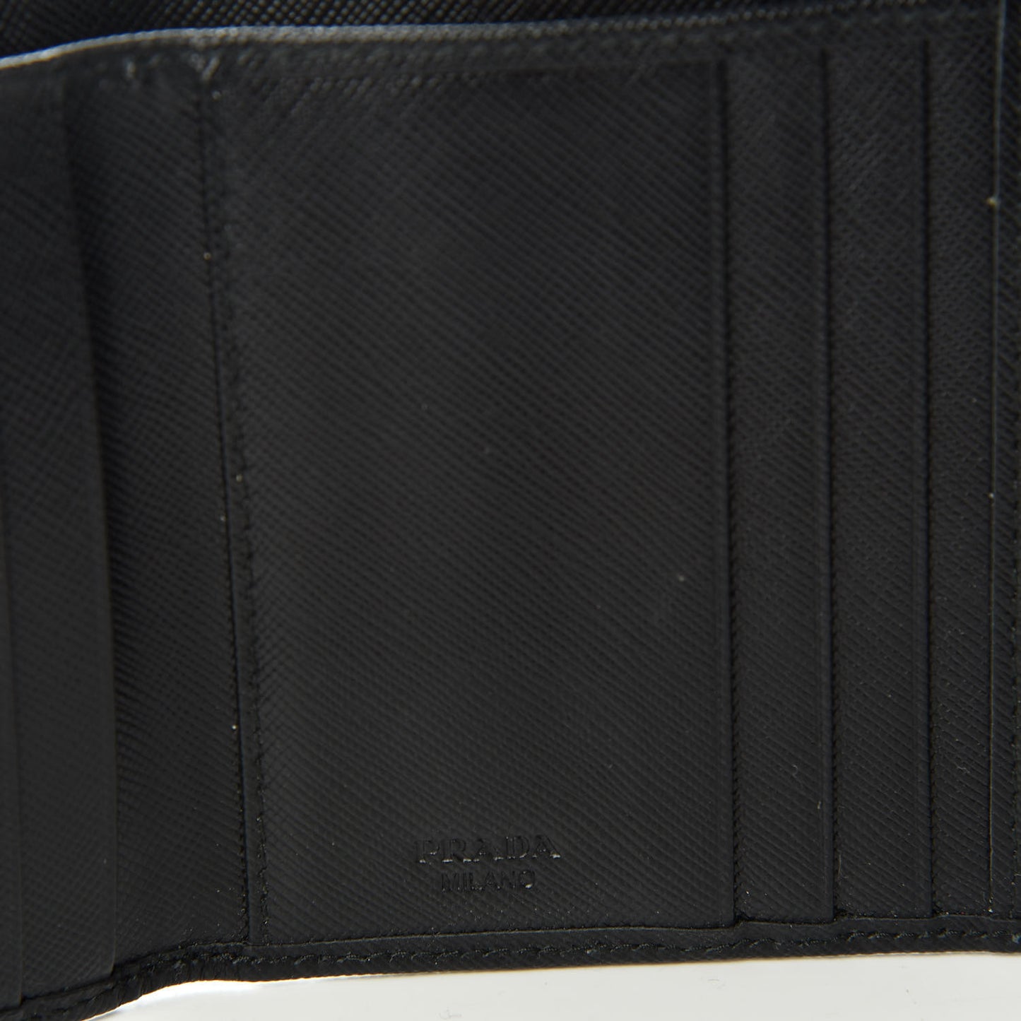Saffiano Metal Tri-Fold Wallet Black