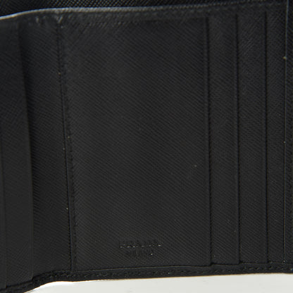 Prada Saffiano Metal Tri-Fold Wallet Black 6 of 6