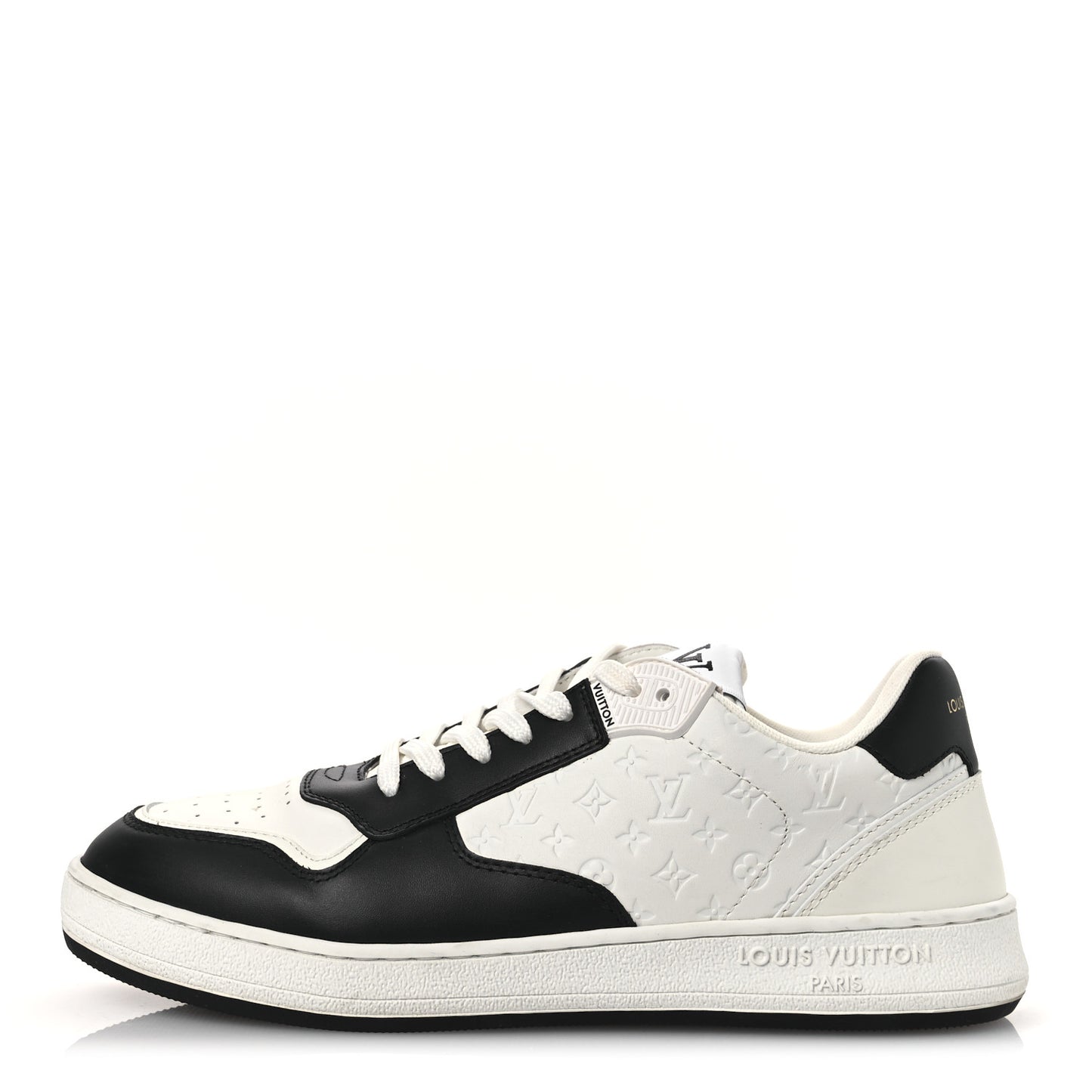 Calfskin Monogram LV Stadium Sneaker 38 White Black