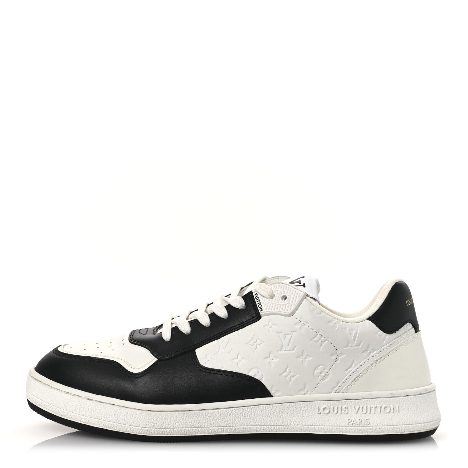 Louis Vuitton Calfskin Monogram LV Stadium Sneaker 38 White Black 1 of 11